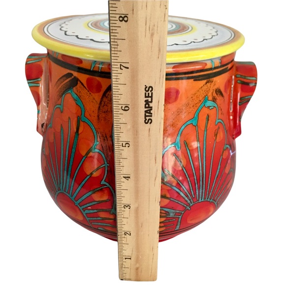 Italian Ceramic Dia Rosso Jar with Handles - Picture 3 of 7